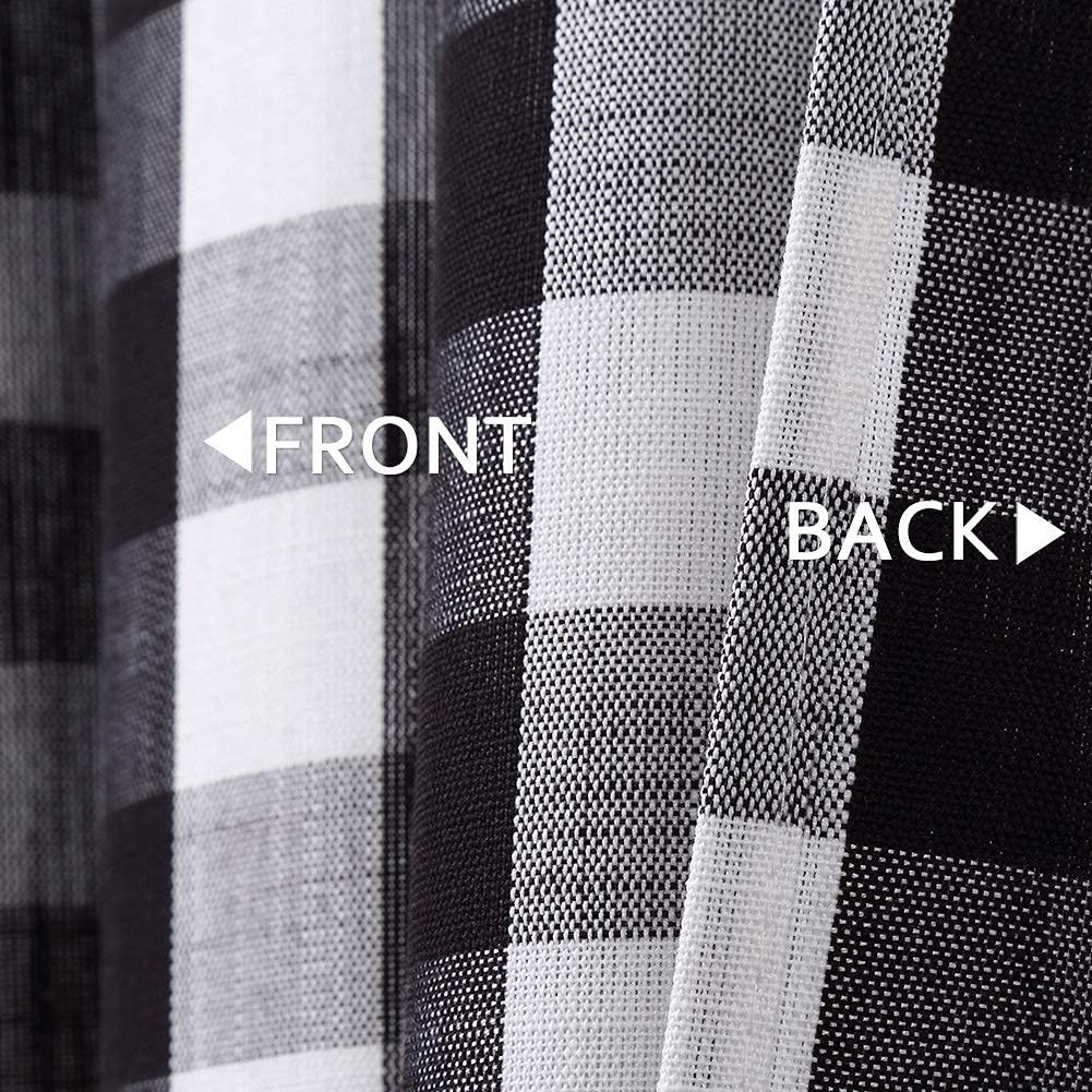 Amzdecor Black White Buffalo Check Tier 28″W x 24″L (Pack of 2), Black/White