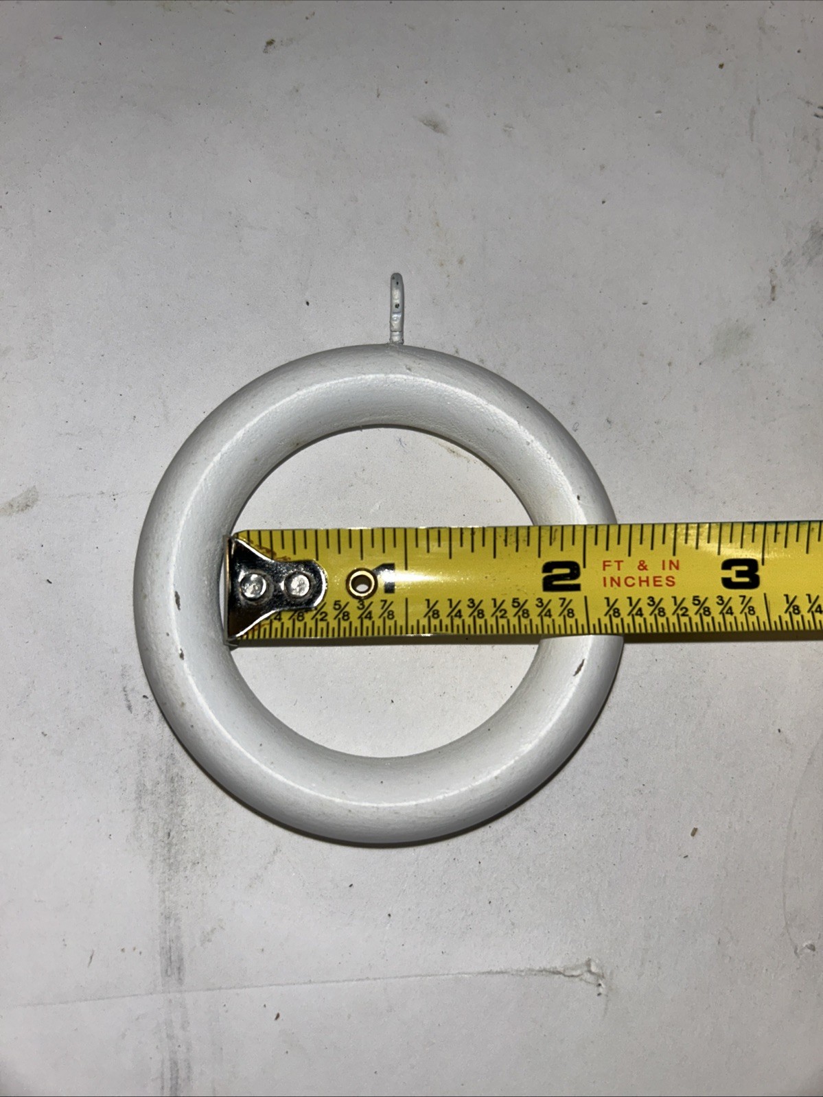 Lot Of 14 Small White Wooden Drapery Rings 1 3/4”