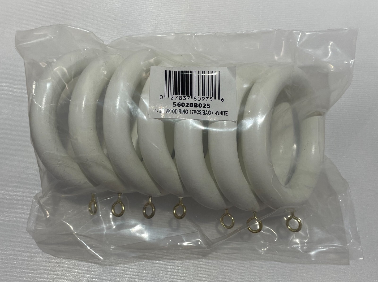 Kirsch Wood Trends Classic Rings, for 1-3/8″ pole, White # 5602BB025 gold eyelet