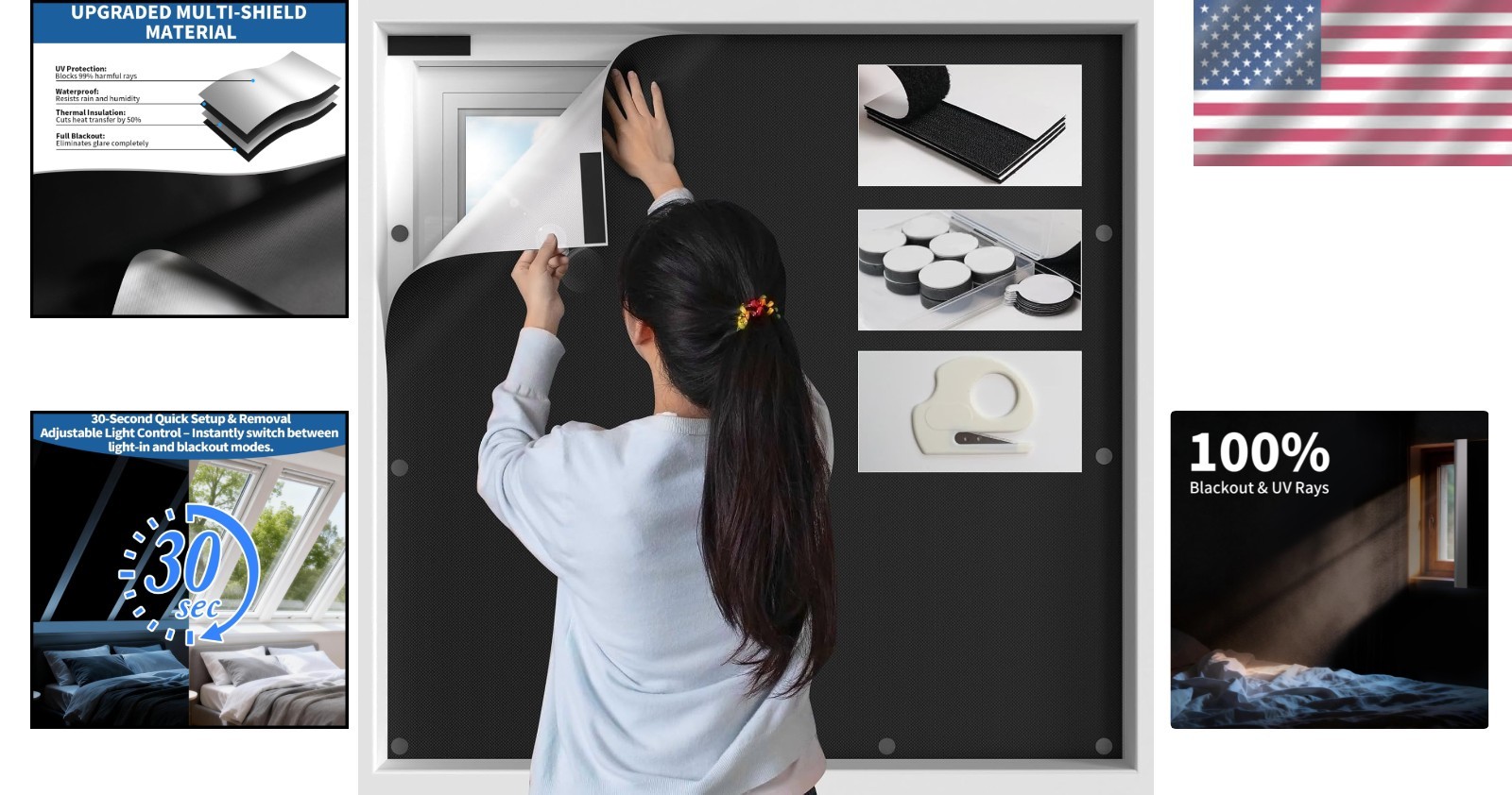 Cuttable Blackout Blinds – Easy Magnetic Installation