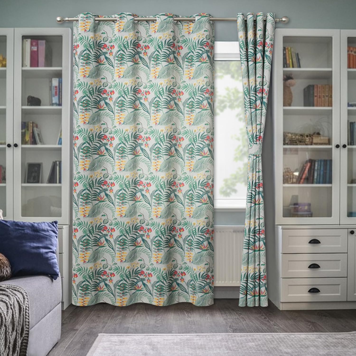 VOGOL Faux Linen Polyester Cotton Window Treatments 2 Panels 52 x 96 Inches