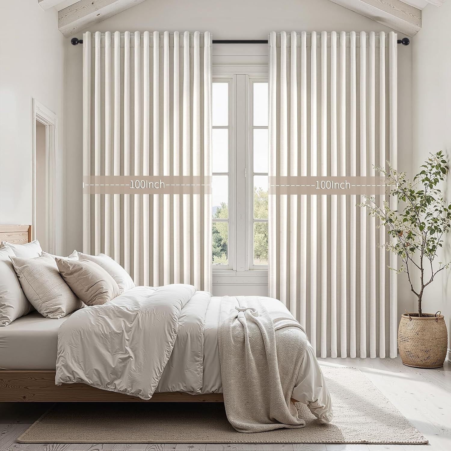 Extra Wide 100 Inch Length Blackout Curtains & Drapes 96 Inches Long 2 Panels