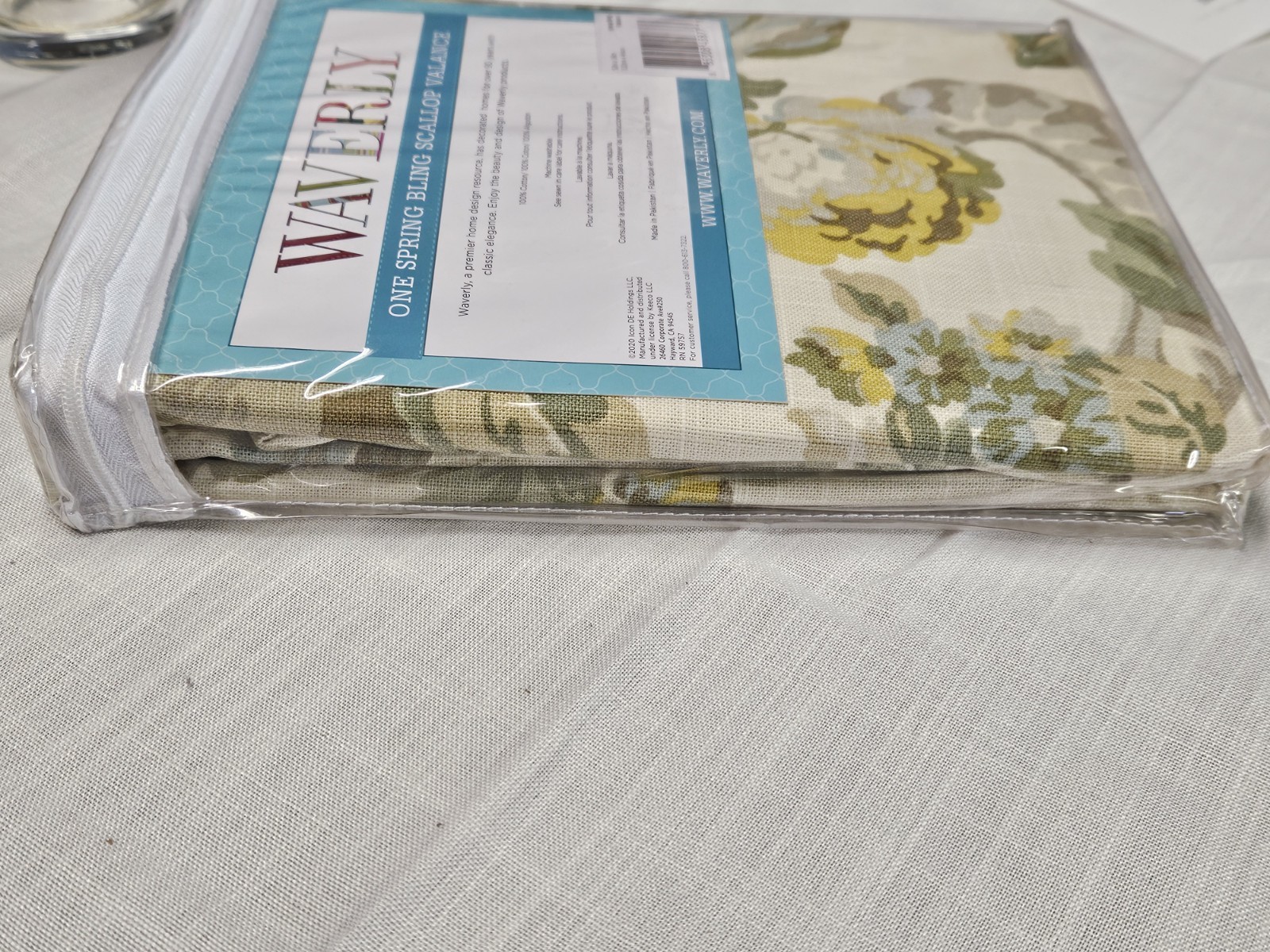 Waverly SPRING BLING Valance Cottagecore Farmhouse Floral 52×18 Blue Green Yello