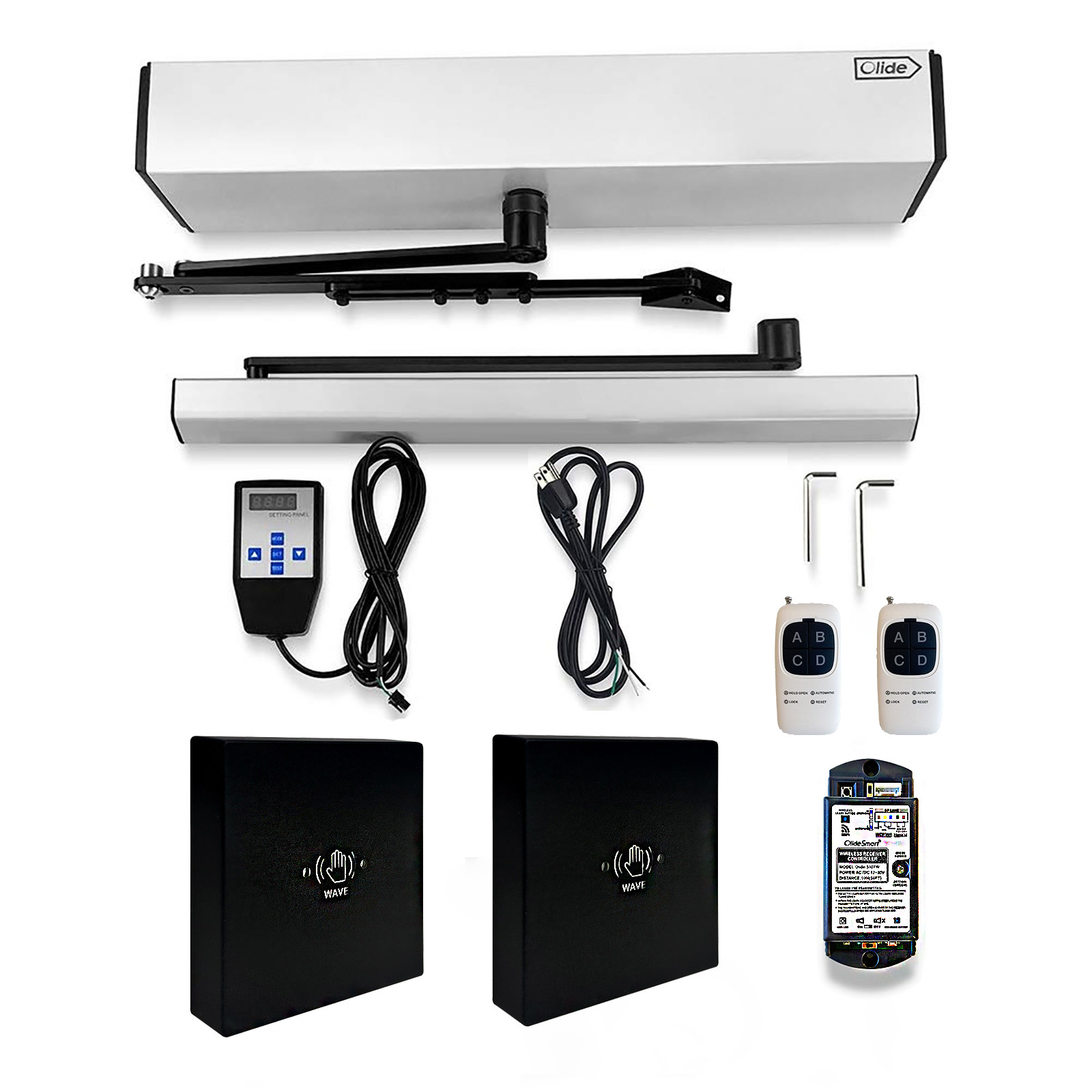 Olide 120B Automatic Swing Door Opener with M-605MHW Wireless Infrared touchle