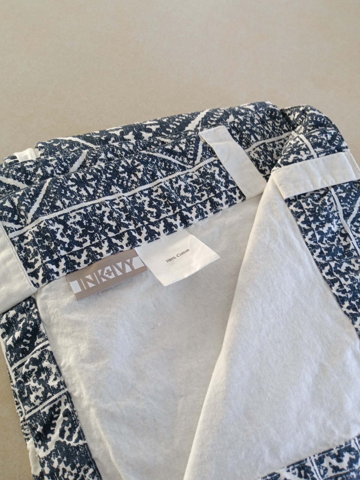 INK+IVY 100% Cotton 2 Panels Curtain Chenille 48”x 80” Geometric Boho Farmhouse