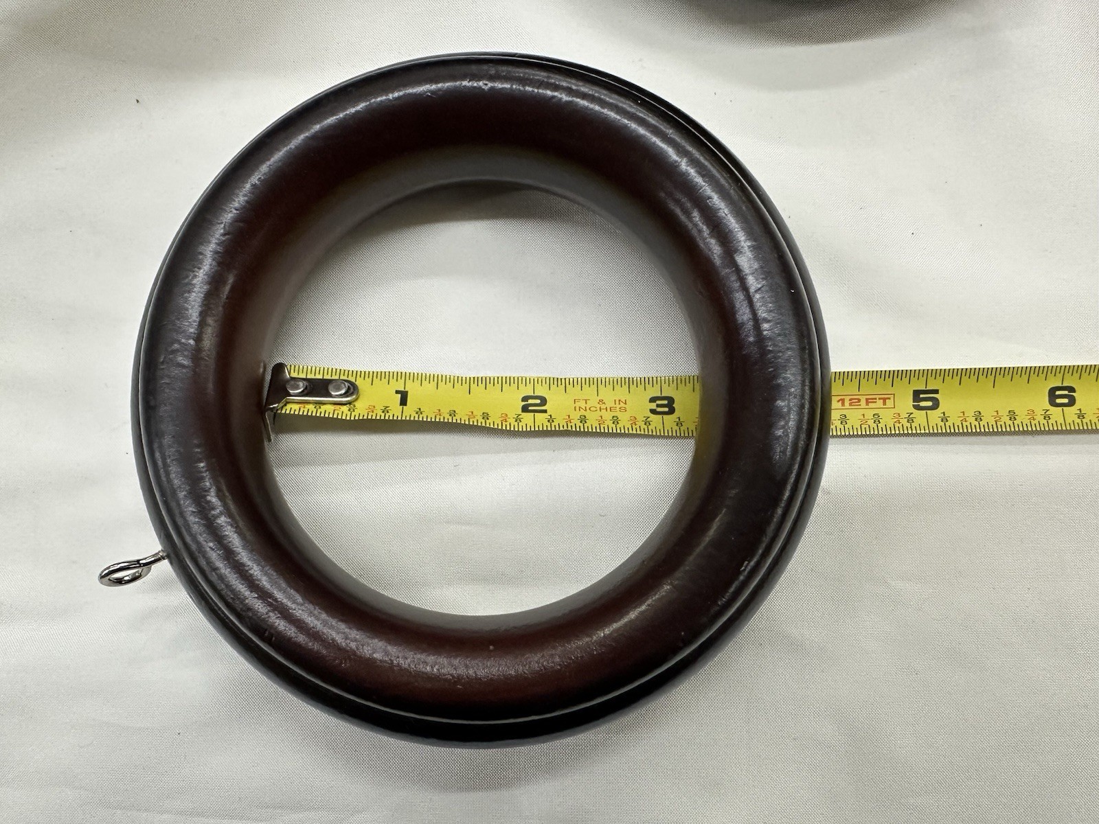 3 Inch Mahogany Rings For Wood Pole Window Drapes – Pack Of 10