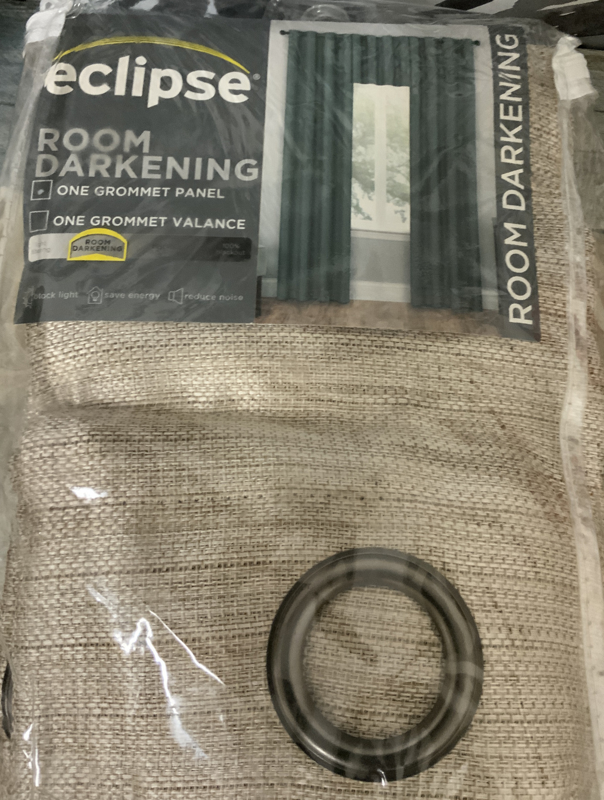 ⚡️Eclipse Bryson Room Darkening Grommet Window Curtain Panel Latte (52×108)