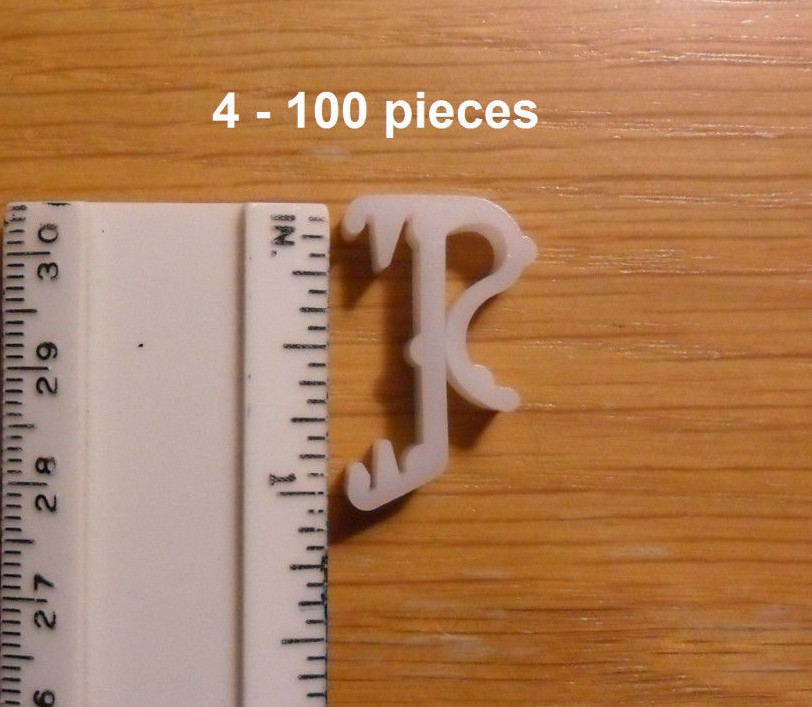 4 to 100 pieces 1 Inch White – Mini Blinds Single Slat Valance Retainer Clips