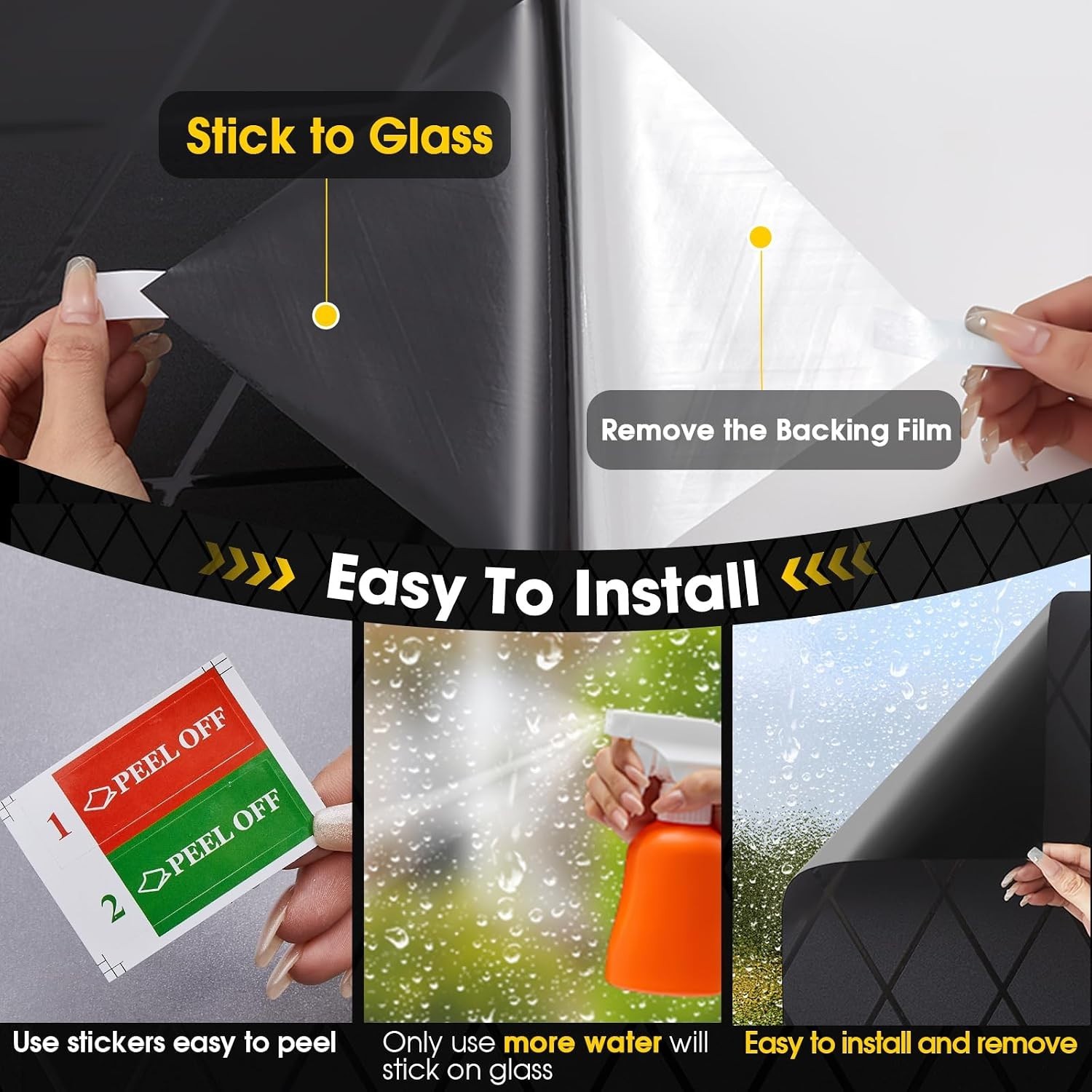 Blackout Window Film, UV Blocking Window Tint One Way, Lattice Privacy Window…