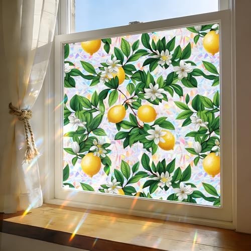 Stained Glass Window Film Rainbow Privacy Static Cling UV Block Easy DIY Home