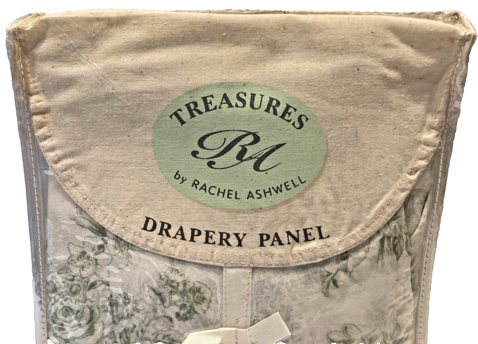 VTG Rachel Ashwell Treasures Sage Toile Drapery Panel 42×84 Roses NEW IN PACKAGE