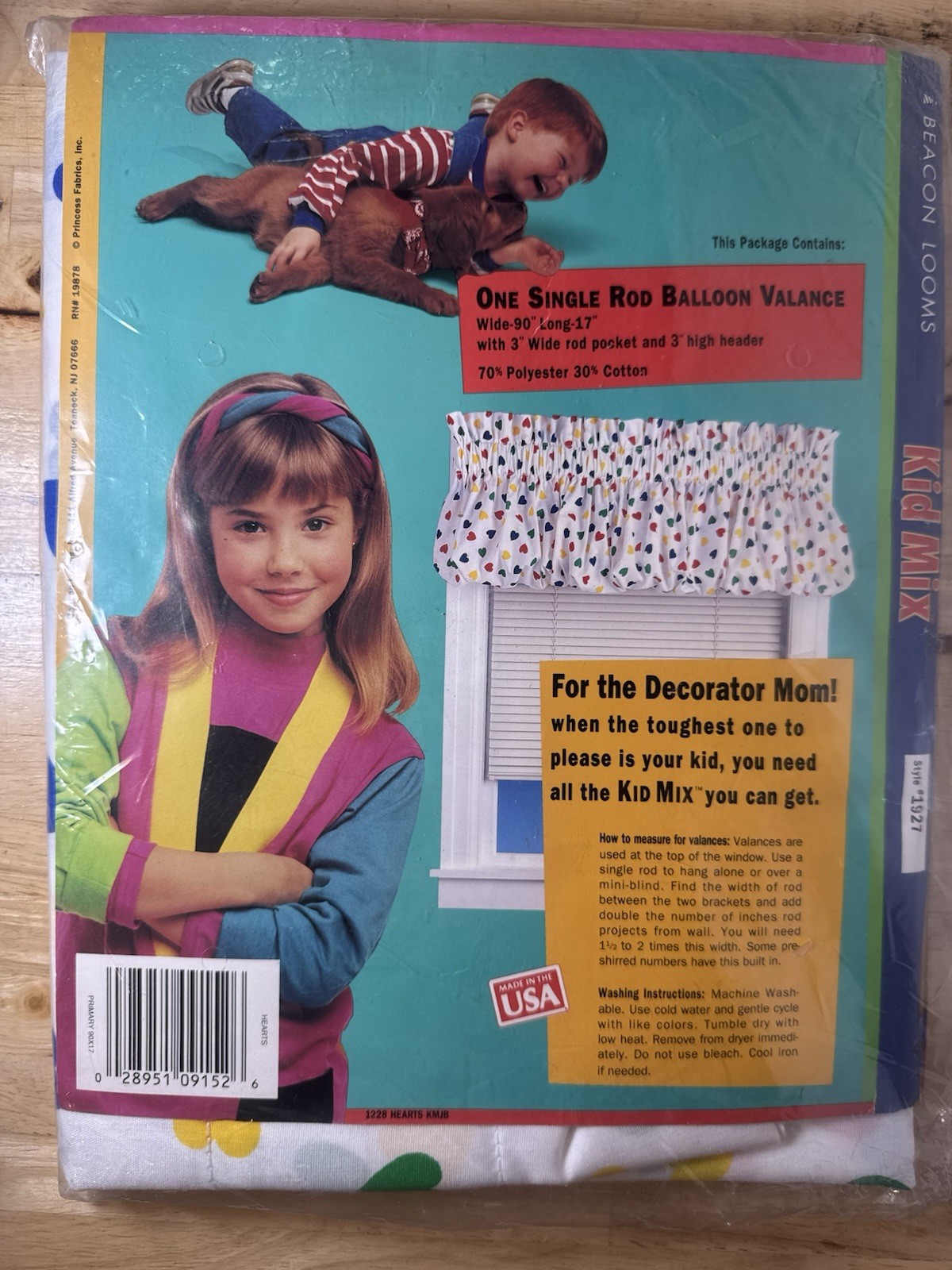 Vintage 1980s 90s Hearts Balloon Valance New Kid Mix Beacon Looms New