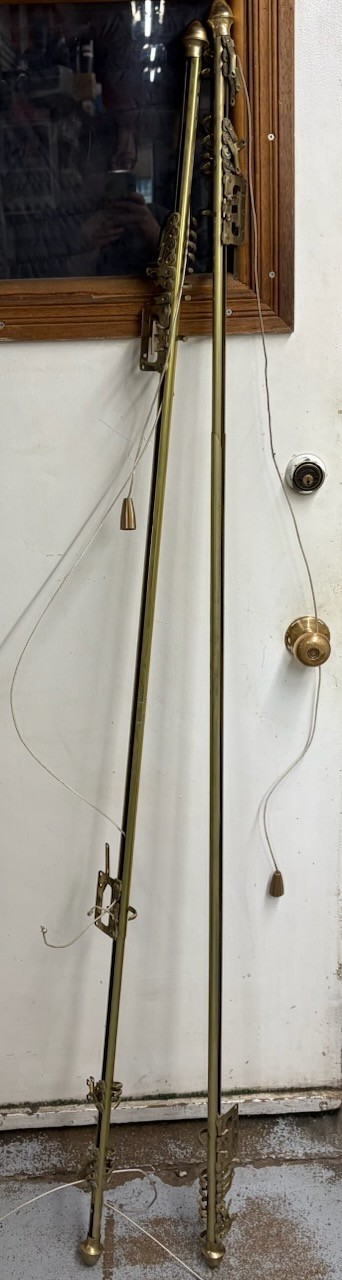 Gold TRAVERSE ROD 68” – 115″ complete vintage FREE SHIPPING SET OF 1