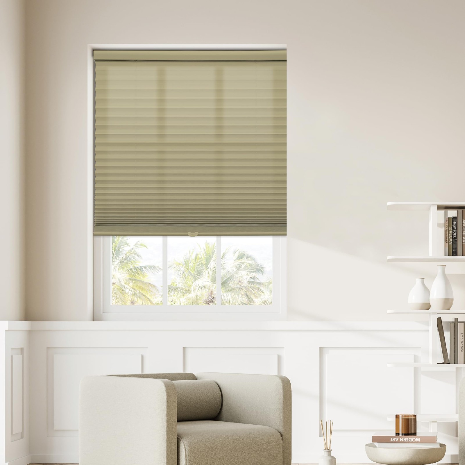 Dez Furnishings Cordless 1 Signature Light Filtering Pleated Fabric Shade 20.5