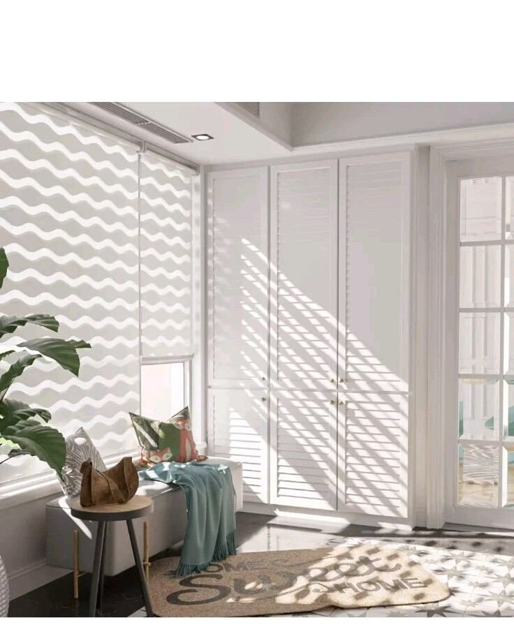 LazBlinds Cordless Dual Layer Zebra Blinds for Windows, Light Filtering Priva…