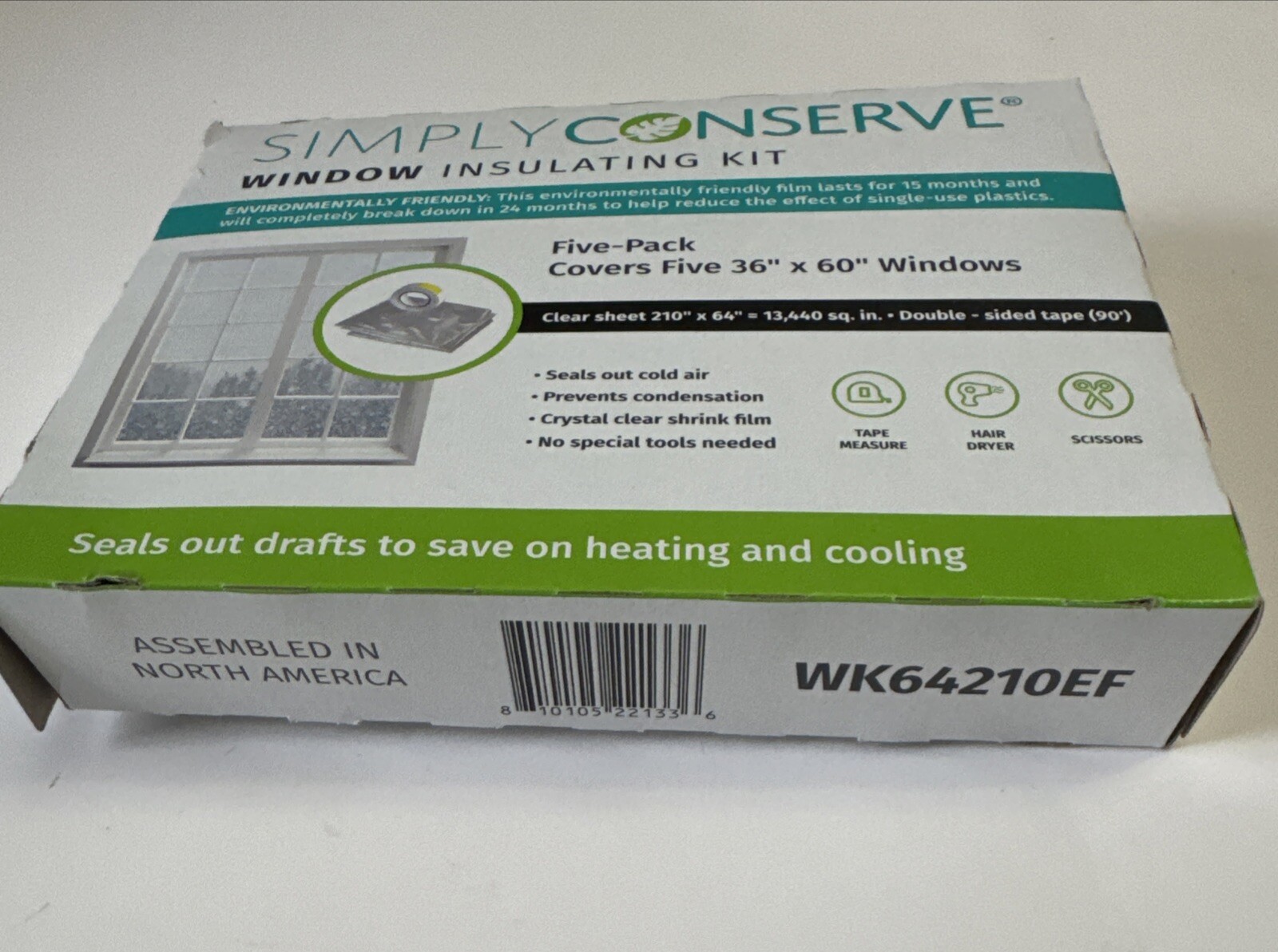Simply Conserve Window Insulating Kit Indoor 5-Pack 36″ x 60″ WK64210EF