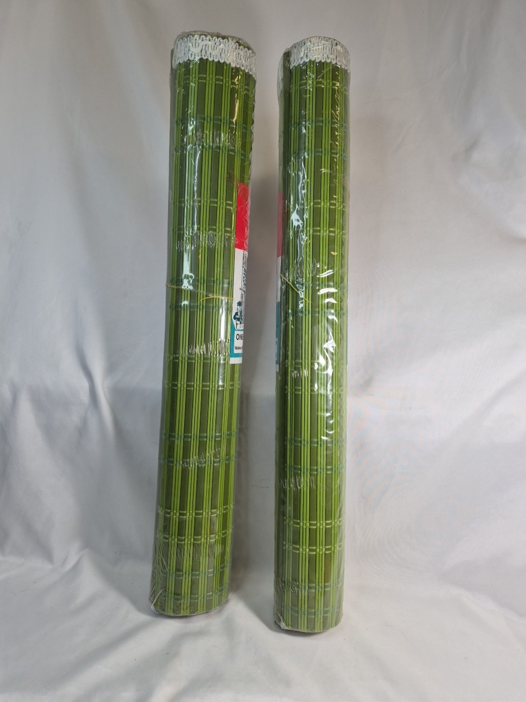 2~ NOS VTG WOVEN VINYL CAFE CURTAINS AVOCADO GREEN 24″L×48″W KMART COTTAGE BOAT