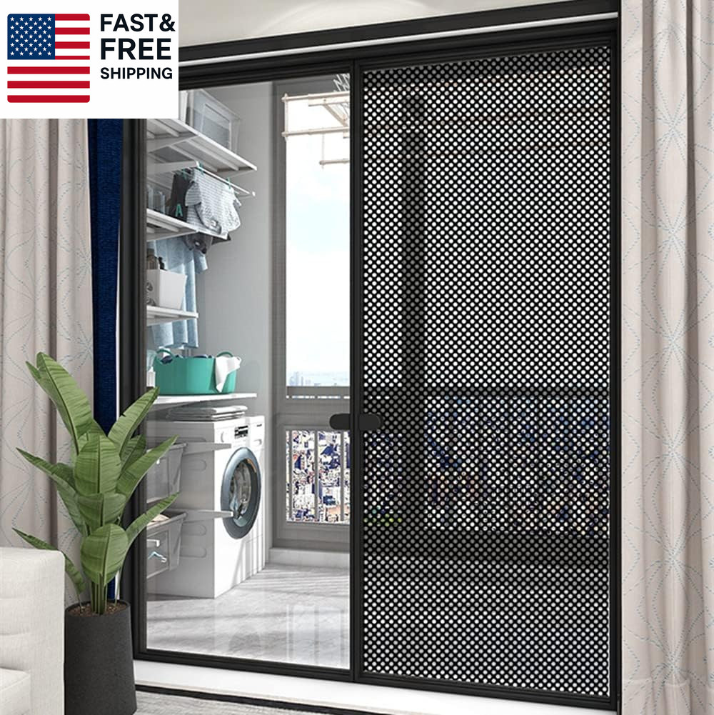 One-Way Perforated Black Vinyl Privacy Window Film Electrostatic Adhesive Glass