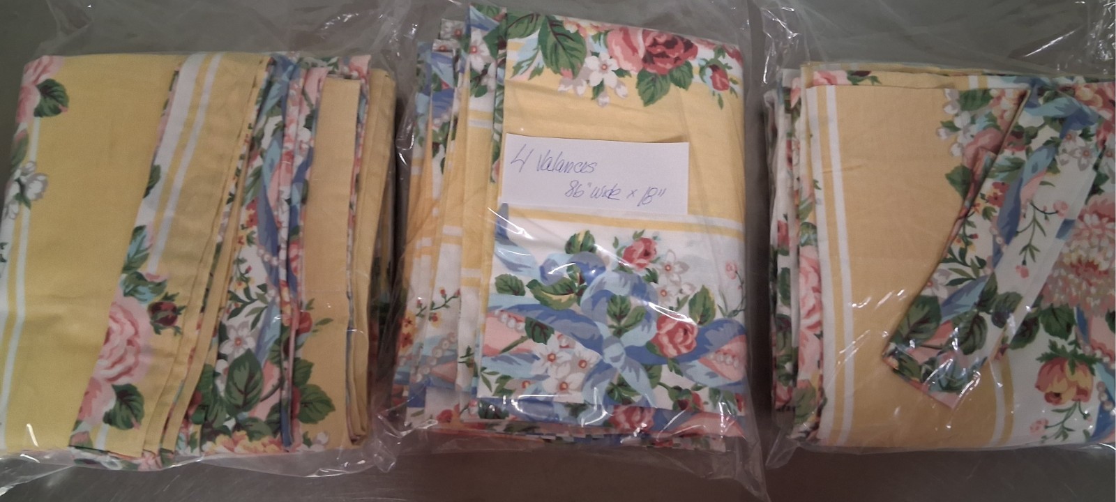 CROSCILL Princess Valance-Beautiful 4 Available-86 x 15-Stripes & Florals