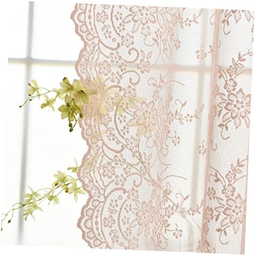 Blush Lace Curtains 96 Inches Long 2 Panels 52″W x 96″L (Pack of 2) Blush Pink