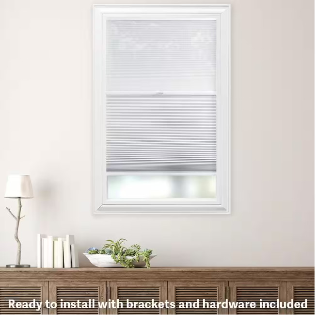 Cordless Cellular Shade Whisper White Day and Night 27 in W x 72 in L