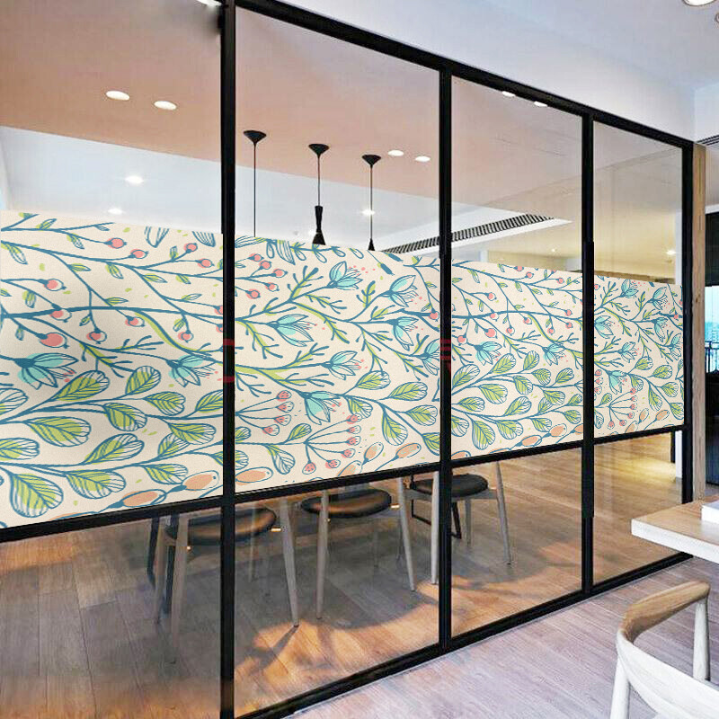 Window Flower Film Vinyl Stained Glass Window Sticker Protection Tint
