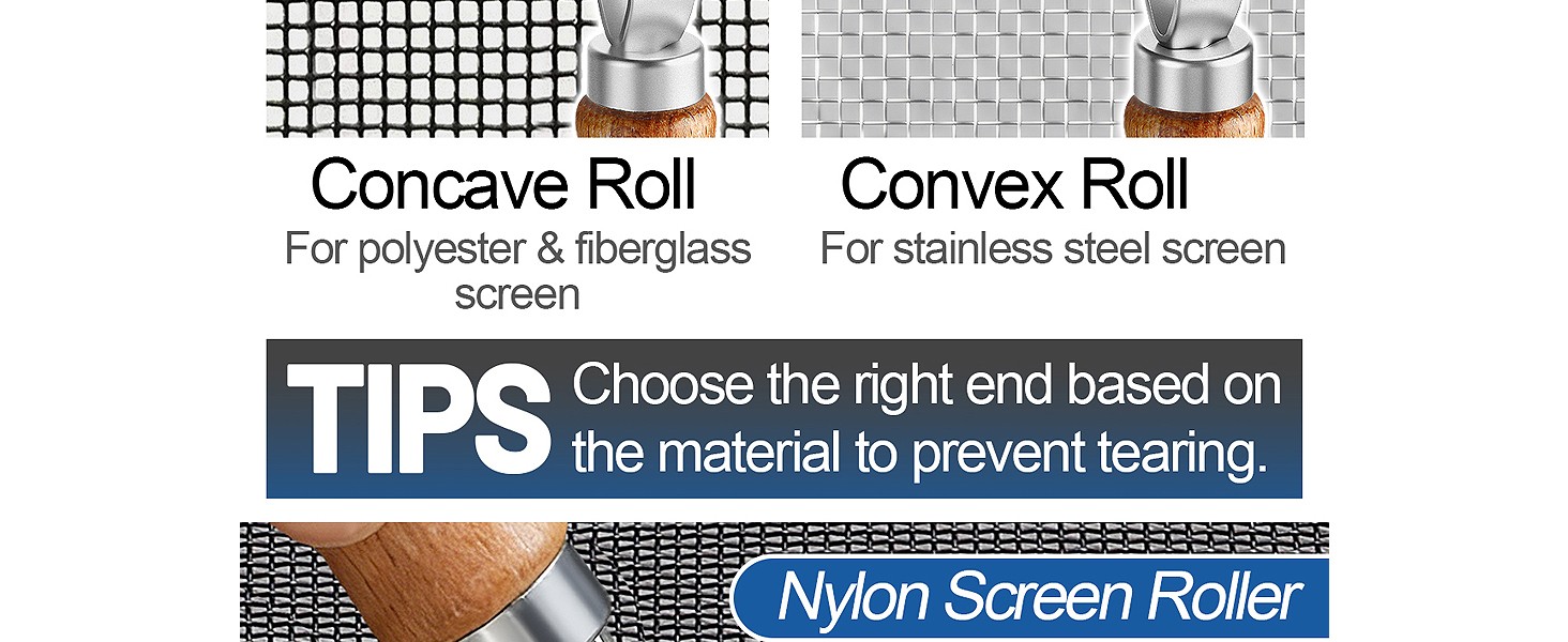 Screen Repair Kit – 3 in 1 Screen Tools Including Roller, 0.14in x 32.8ft