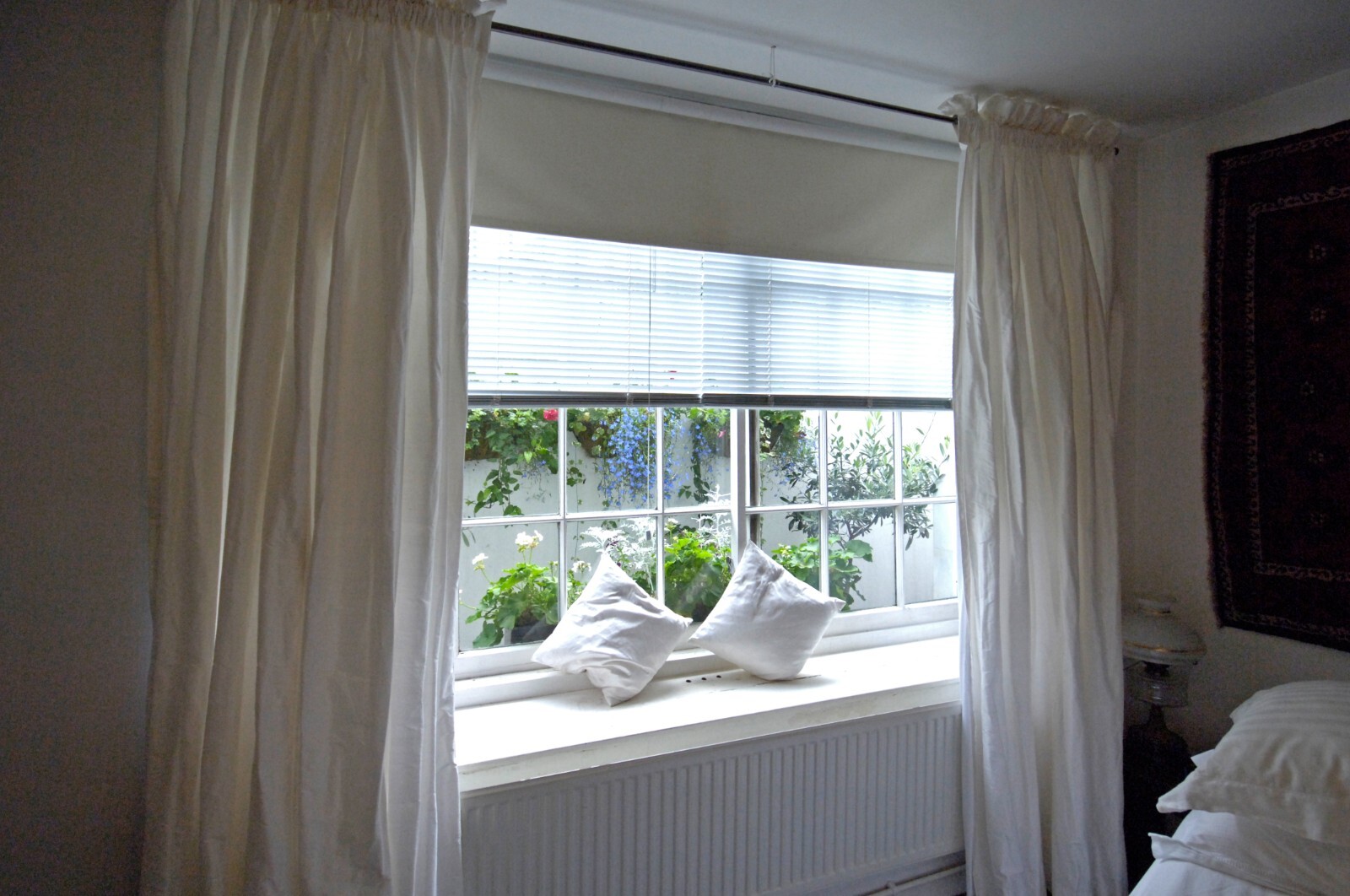 100% Pure Silk Dupioni White Curtains Fully Custom Made with Blackout Lining