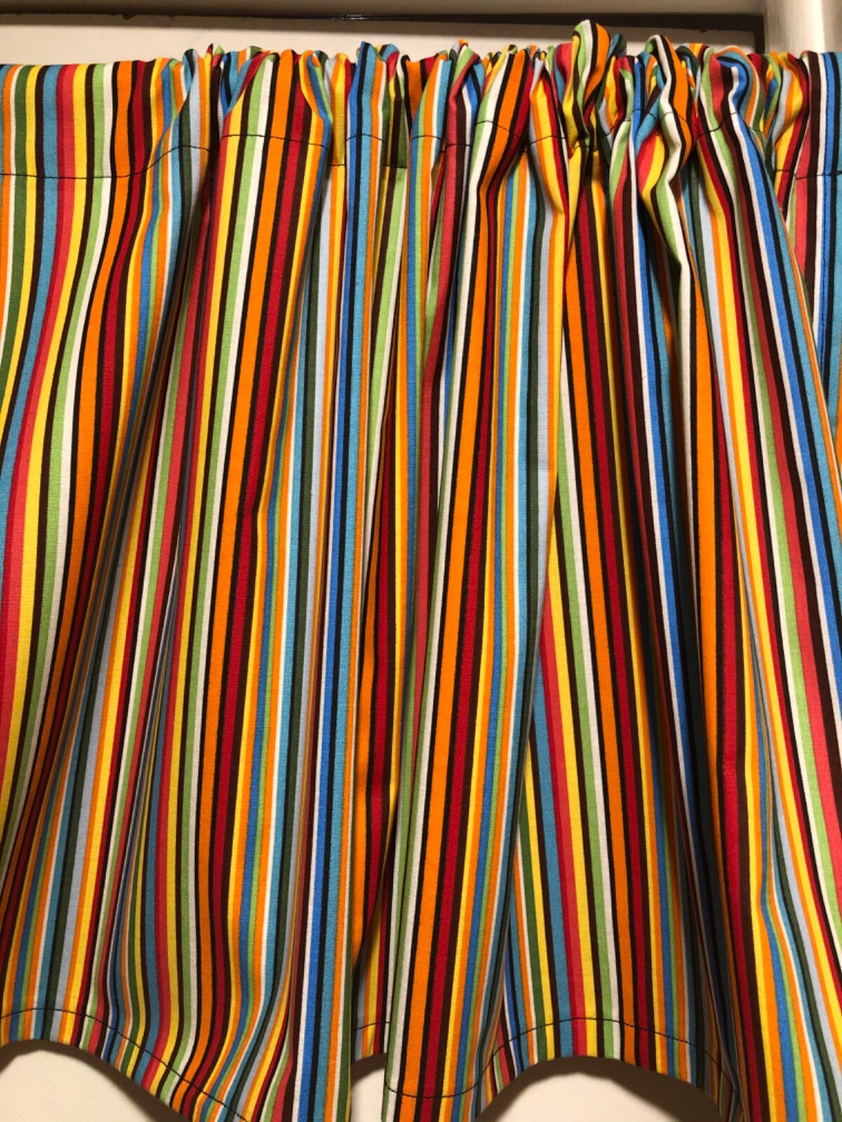 Handmade Multi Color Stripe Valance, 41 X 15 INCHES