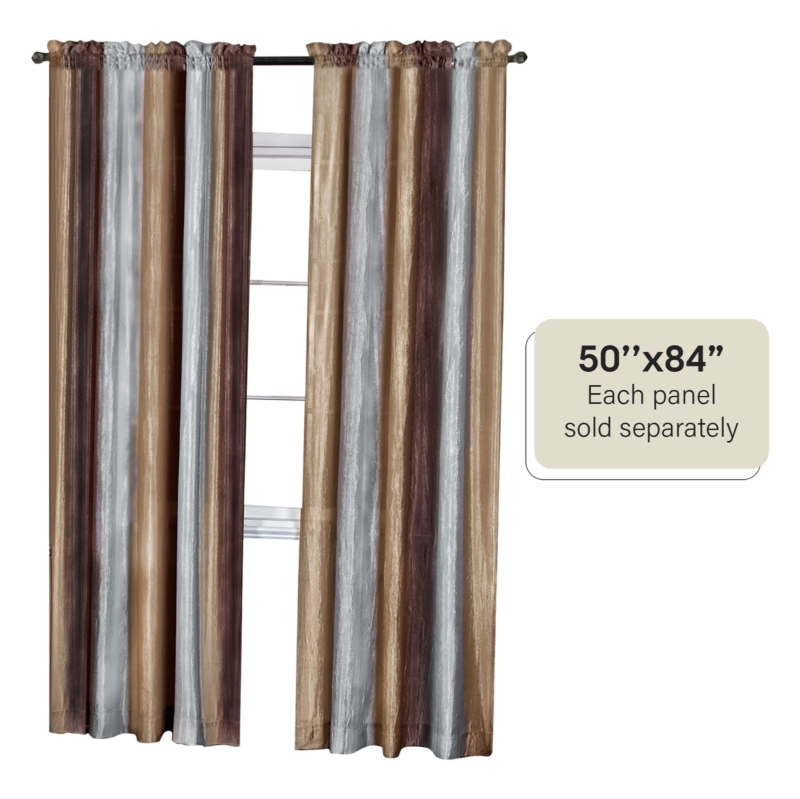 Ombre Panel Light Filtering Semi-Sheer Window Curtain – 84 Inch Length, 50 In…