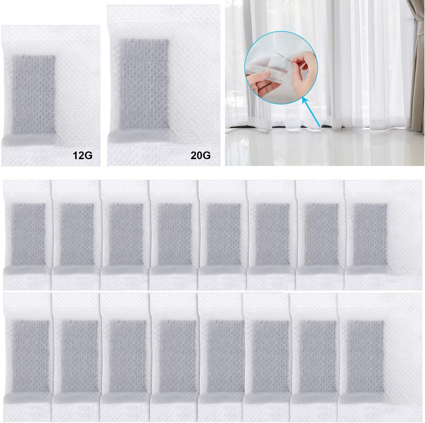 20 Pieces Sew in Curtain Weights, Outdoor Covered Iron Drapery Weights