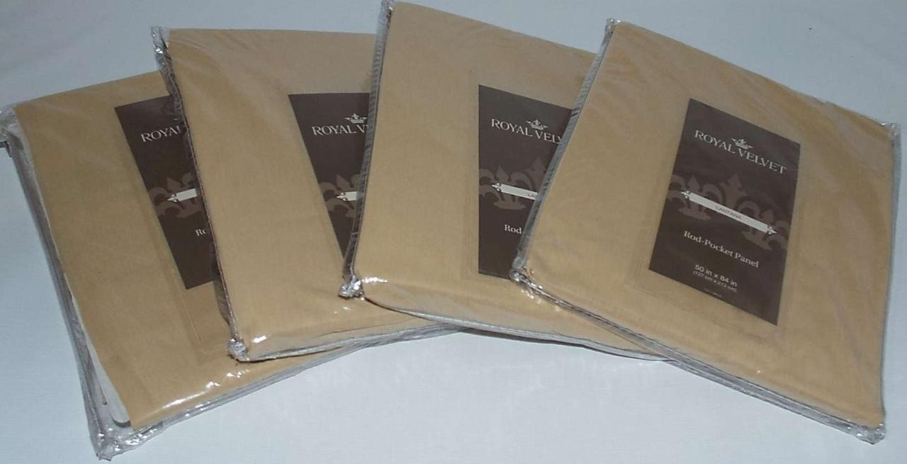 4 Vintage Royal Velvet Panels Window Lantana Chiffon Sheers 50″x84″ Textured JCP