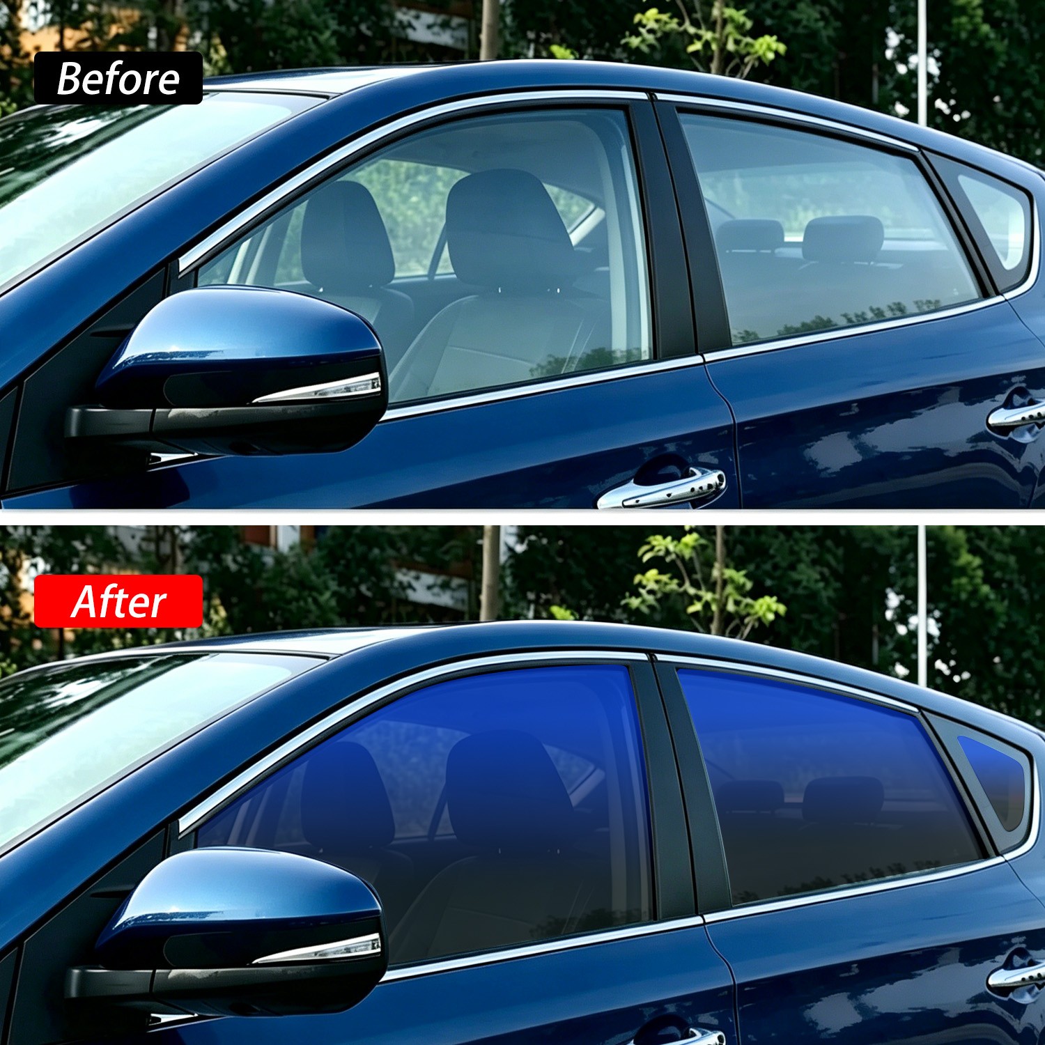 2-Color Gradients Car Window Tint Film, Windshield Sun Shade Film UV Protection