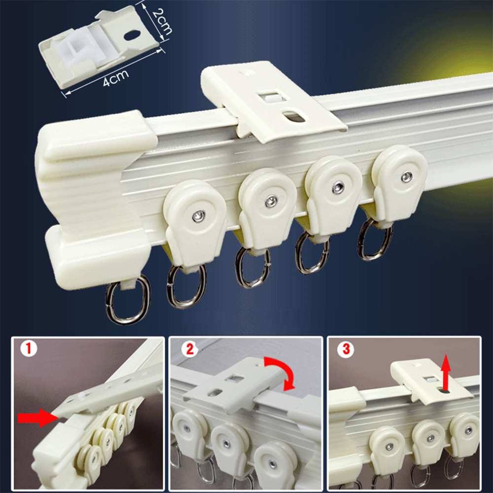 One Meter Aluminum Metal Alloy Bendable Window Tracks Curtain Poles White
