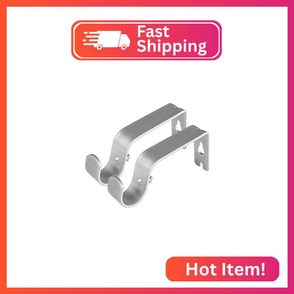 KAMANINA Wall Brackets for 7/8 or 3/4 Curtain rods, Drapery Rod Brackets, Set of
