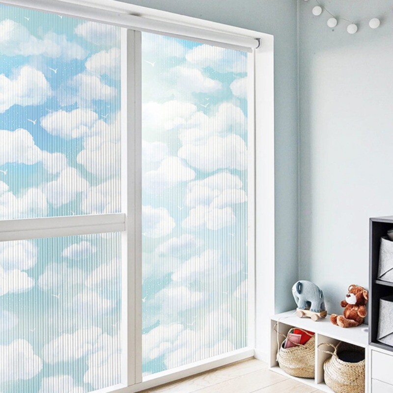 1X Static Cling Window Film Colorful Rainbow Glass Sticker Gradient Color Decor