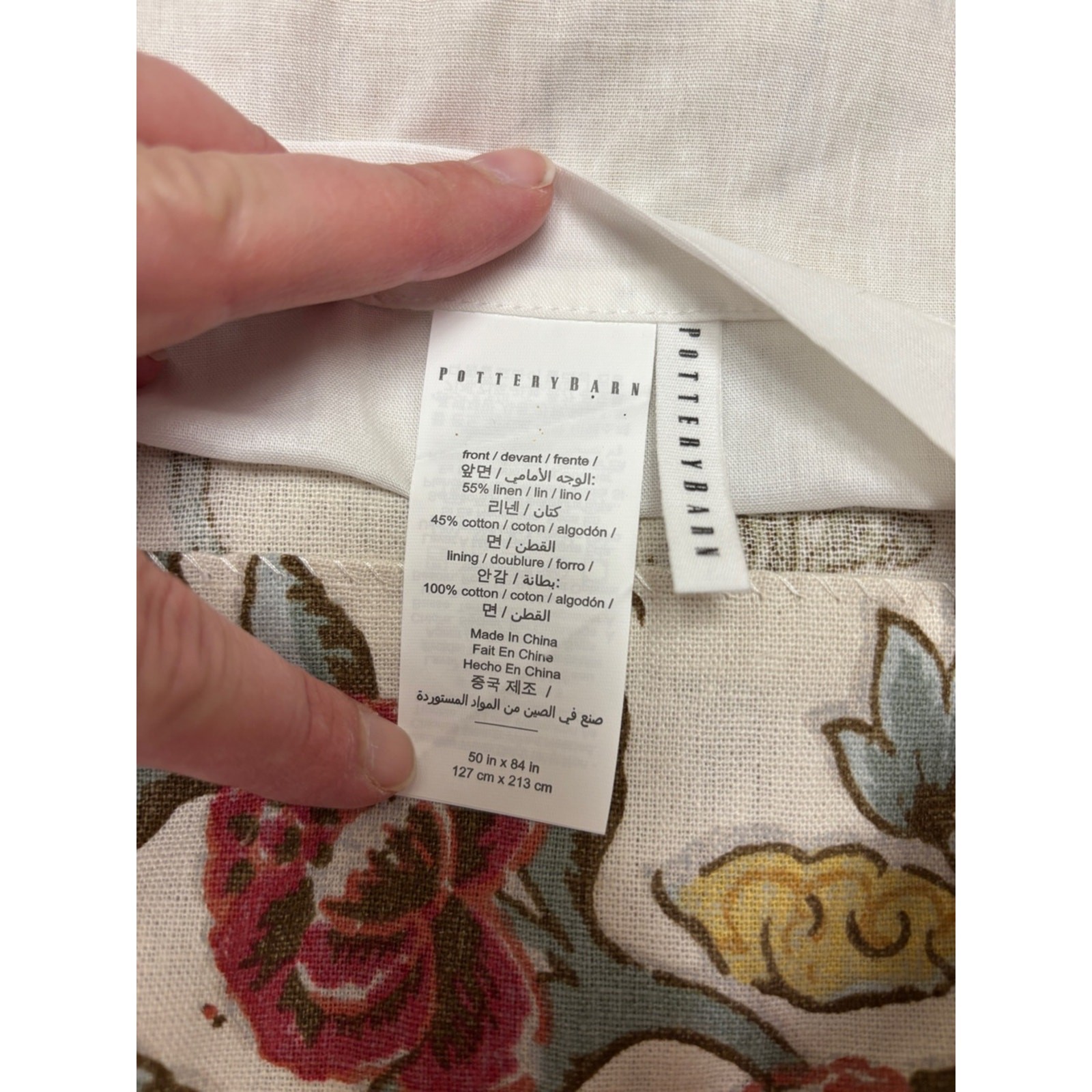 Pottery Barn Cynthia Palampore Linen Cotton Set of 2 Printed Curtains 50×84”