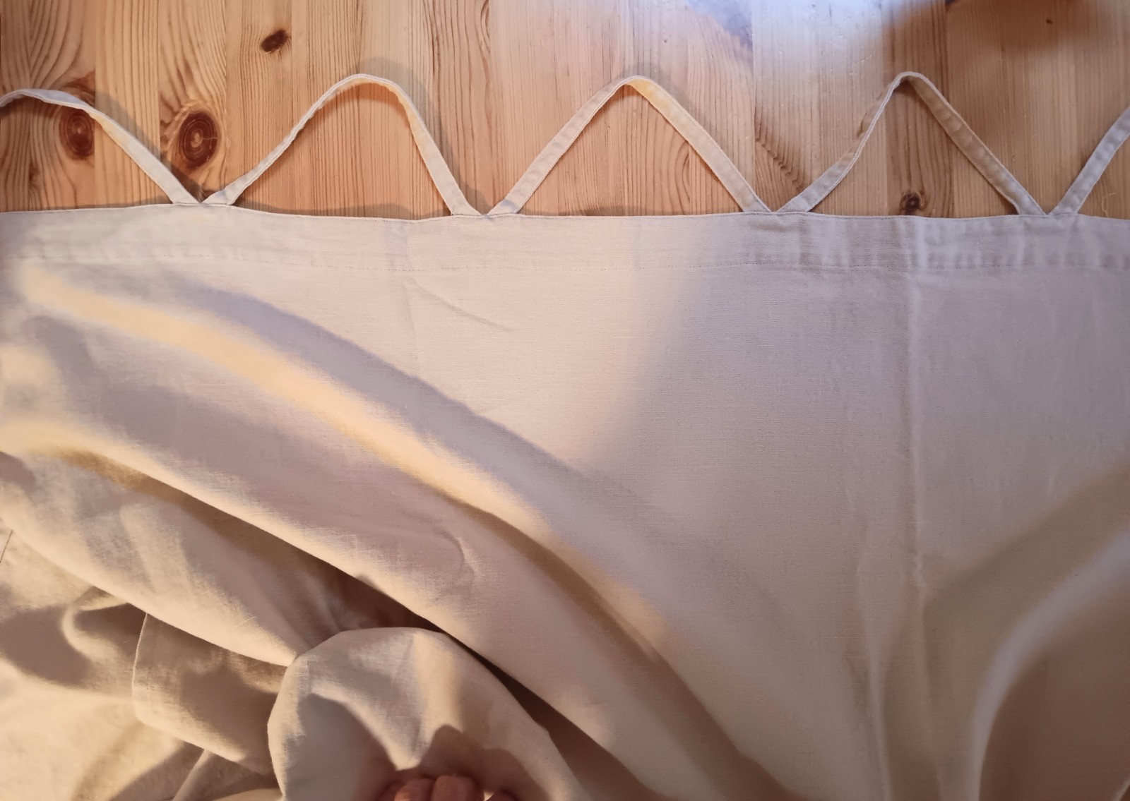 Pottery Barn Curtains Panels Pair 51×76 Linen Cotton Tan Tab Top Unlined
