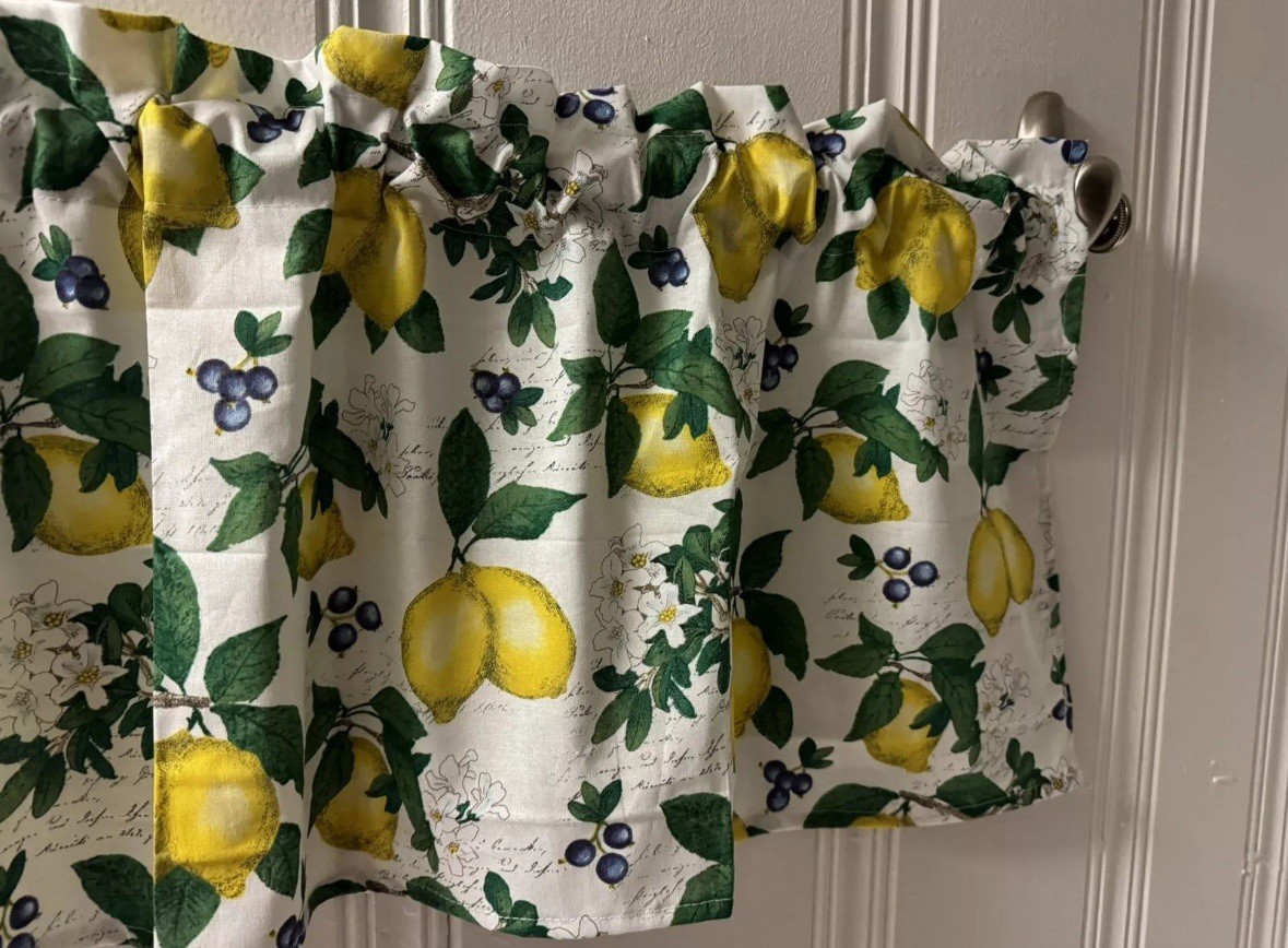 Made to Order Window VALANCE Spring Summer Fruit Lemon Kitchen Lemons Curtains