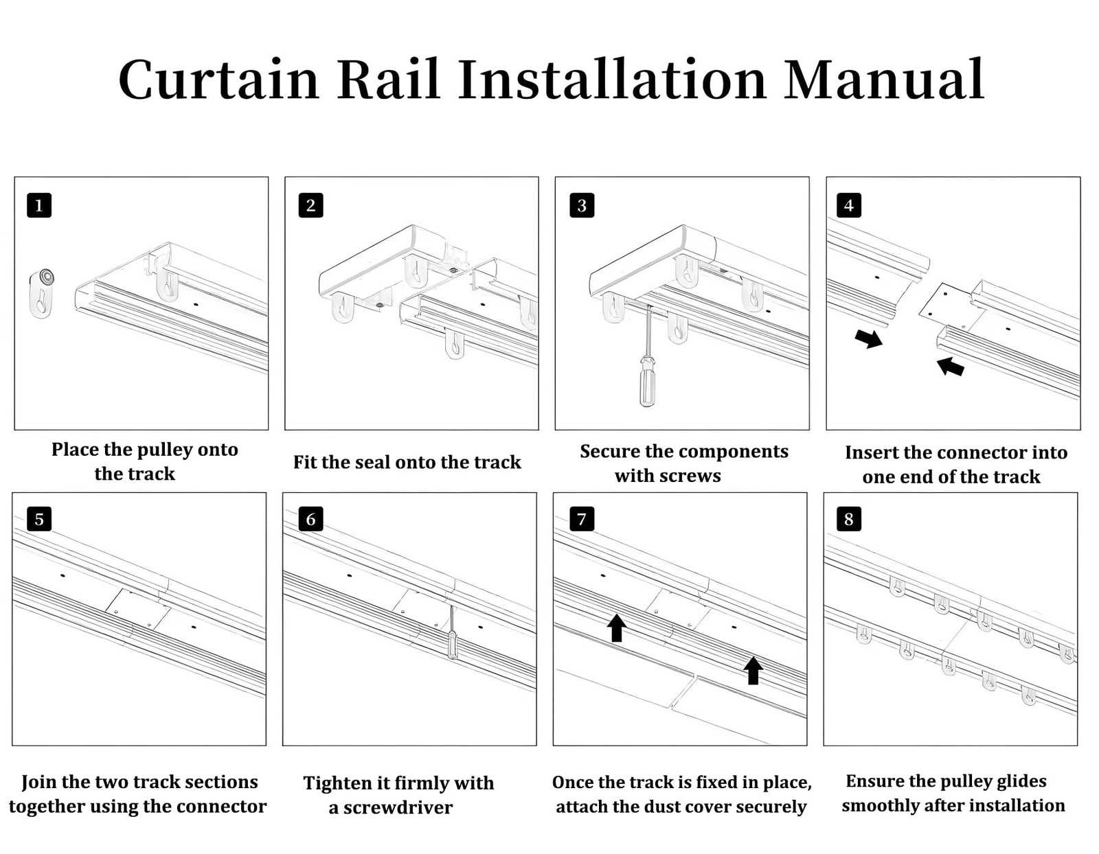 Habuaety Double Curtain Track Ceiling Mounted Aluminum Curtain Rails Silent