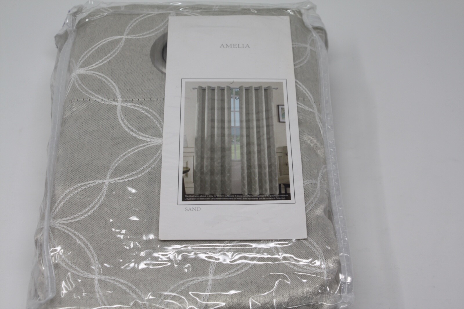 1 SINGLE PANEL GROMMET WINDOW CURTAIN 52″ x 82″ AMELIA SAND