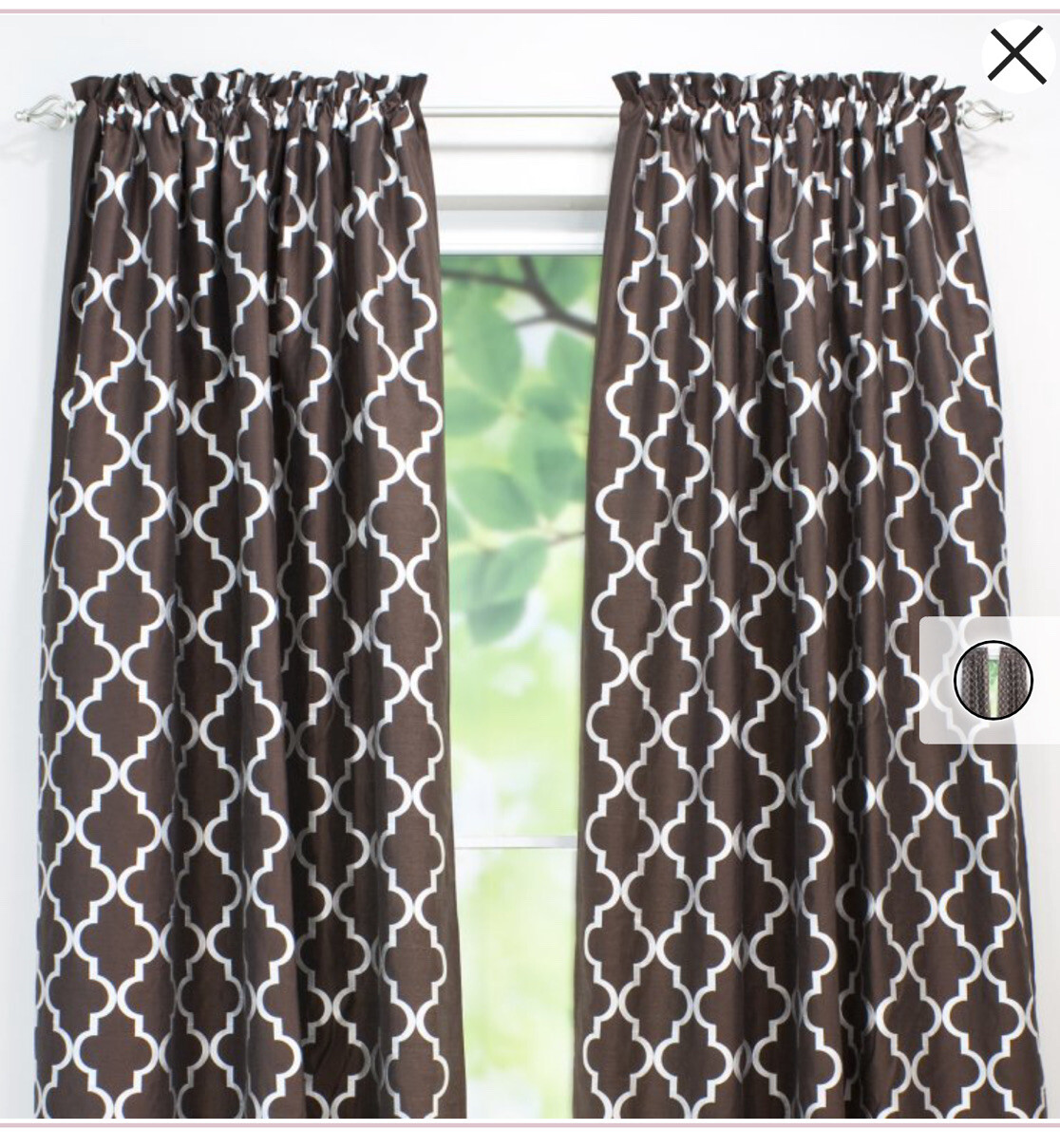 Chooty & Co. Decade Cocoa Embroidered Rod Panel 96”