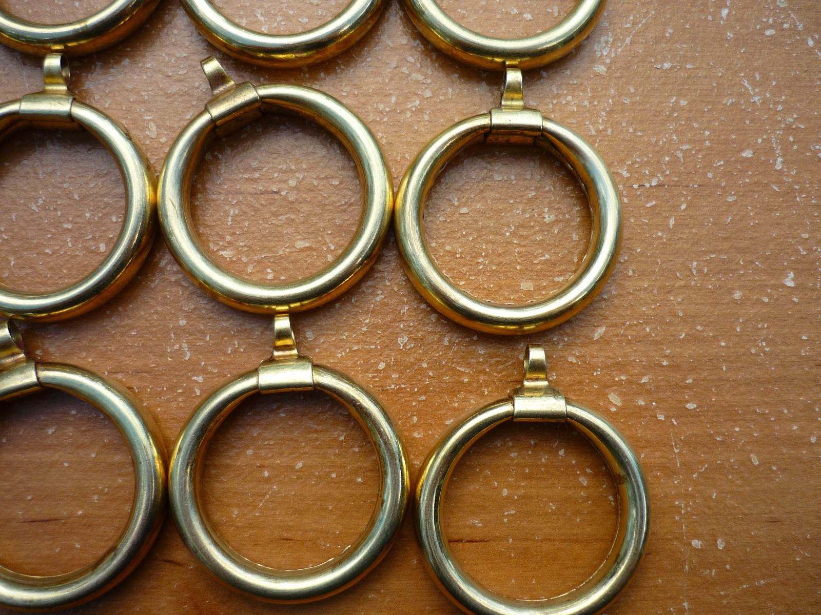 (13) VTG Antique Hollow SOLID Brass 1-1/4″ Round Eyelet Curtain Drapery Rings