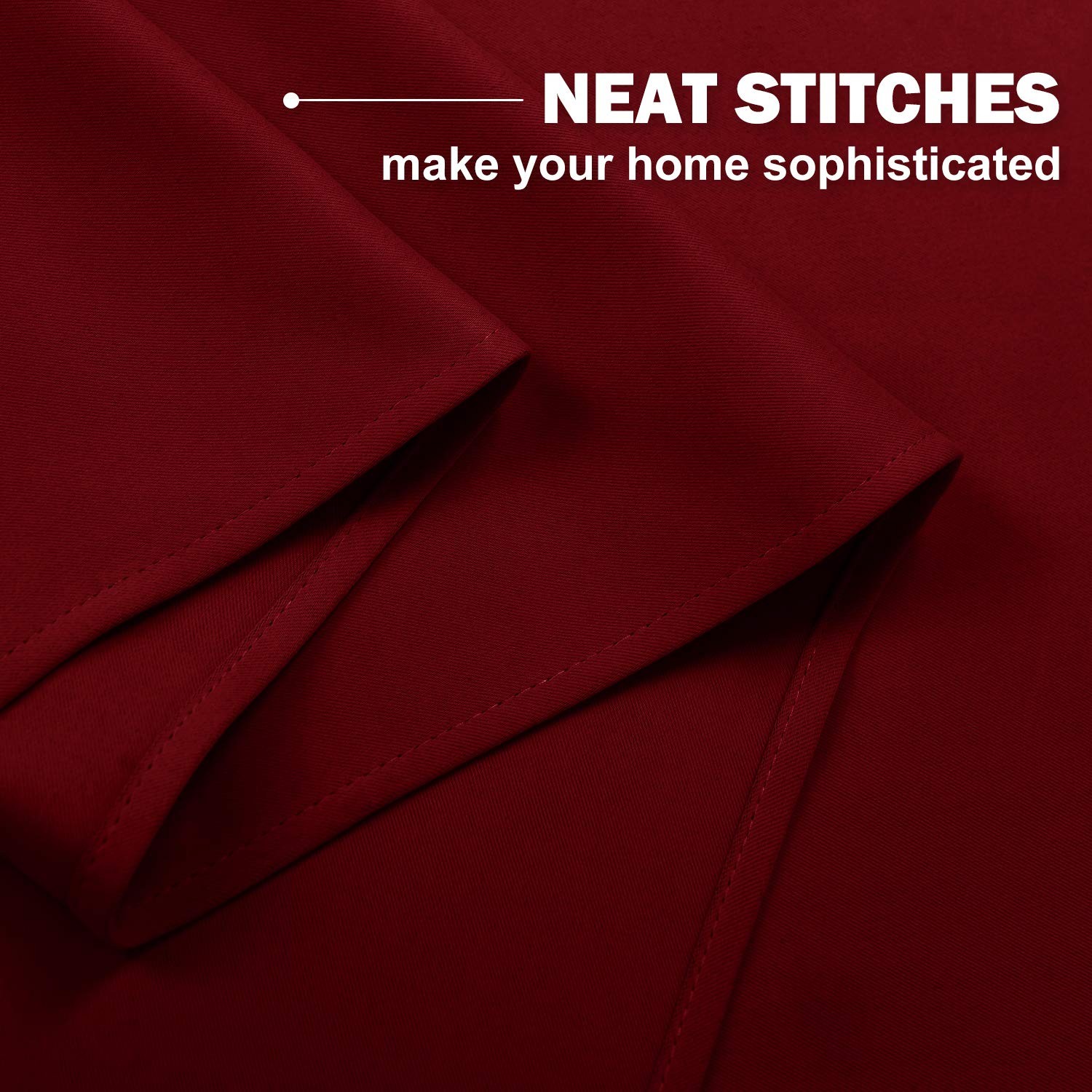 NICETOWN Red Blackout Curtains for Small Window-Thermal Insulated Eyelet Plain