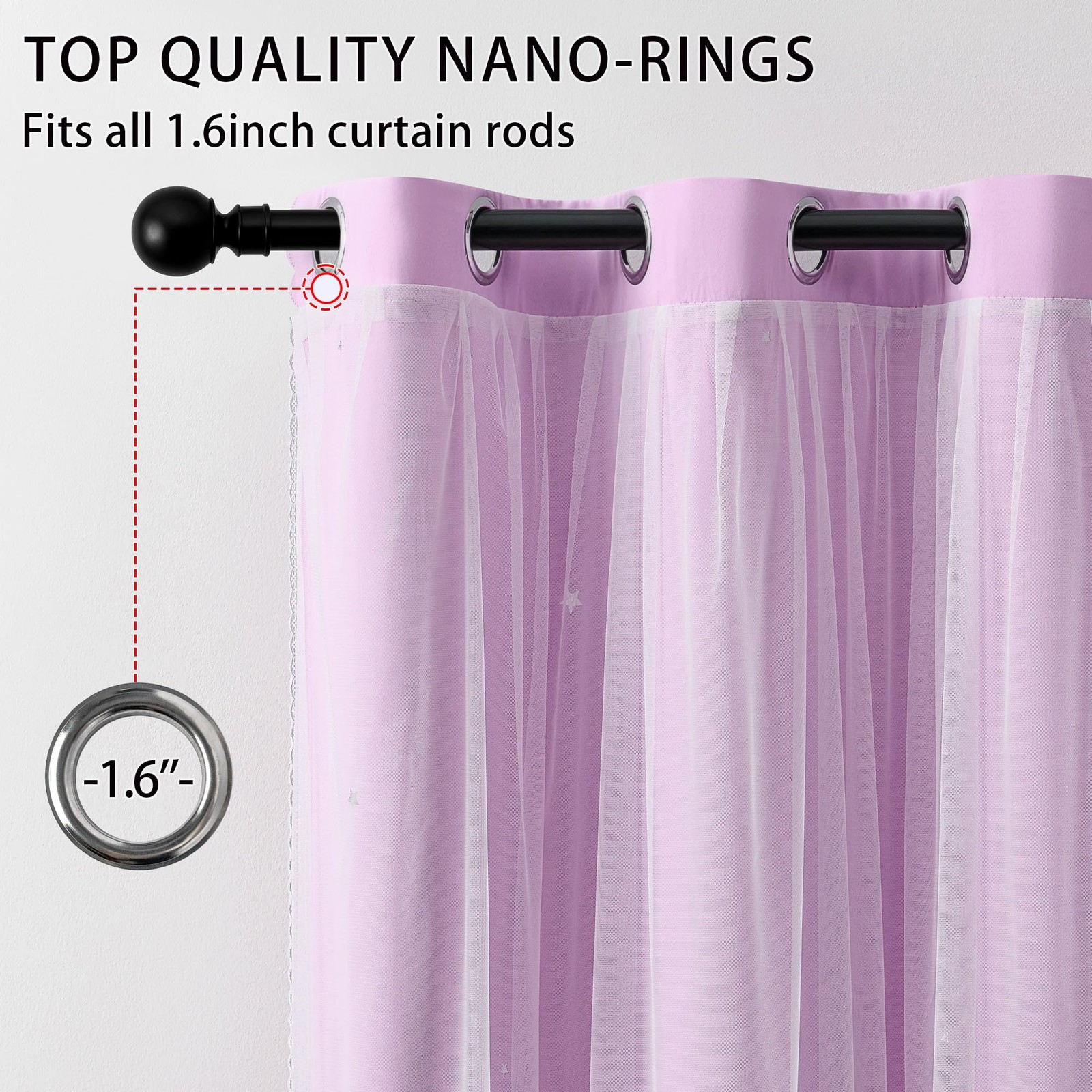 Light Purple Curtains for Bedroom, Girls Room Blackout Curtains, Kids Room Da…