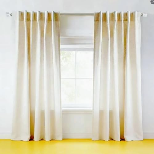 Adjustable 72-144 Inch Silver Curtain Rods for Large Windows 68-140 Inches, 1