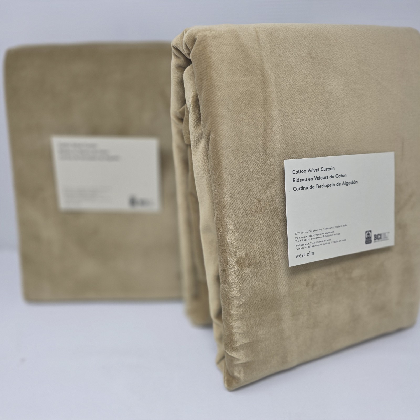 West Elm Set Of 4 Cotton Velvet Curtains 48×84 Antique Gold Velvet Drapes
