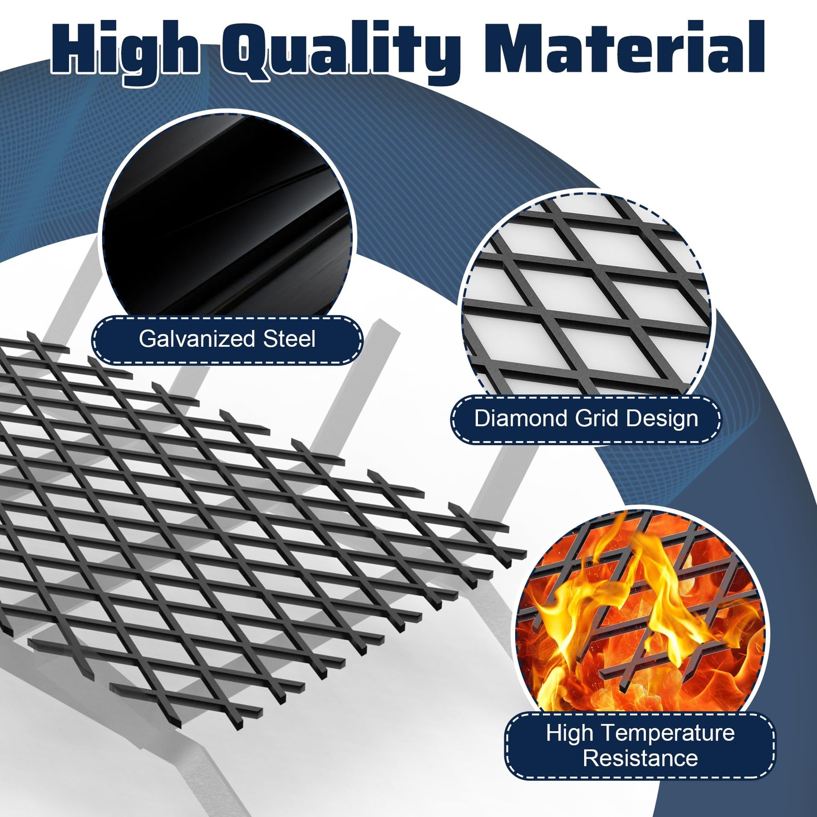 2 PCS Ember Retainer Fireplace Grate Metal Mesh Keep Embers 16×10 Inch Tool