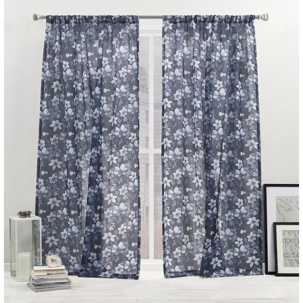 Nicole Miller Dara Light Filtering Semi Sheer Rod Pocket Curtain Panels 54″x108″