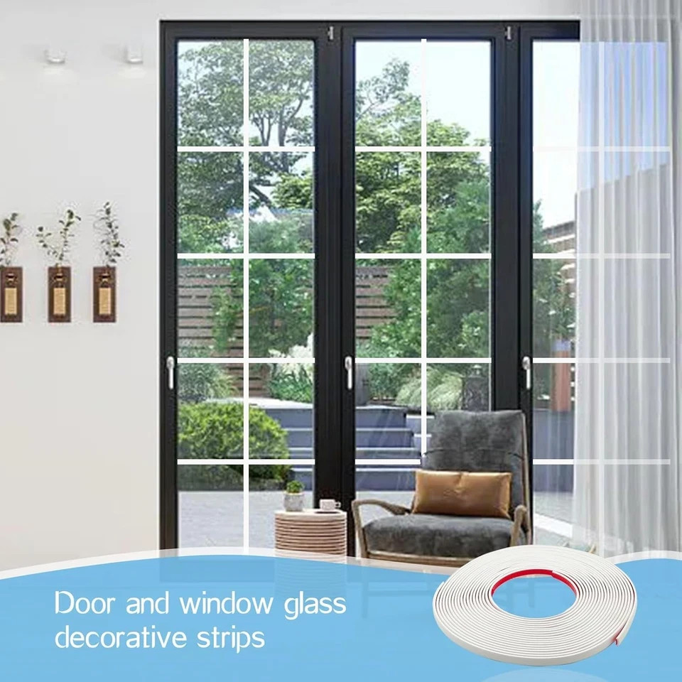 33 Ft Window Grille Inserts, Window Grid Kit, TPE Self-Adhesive Peel and Stick T